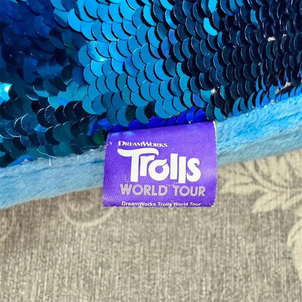 DreamWorks Trolls World Tour Throw Pillow 16x16 Reversible Sequin Poppy